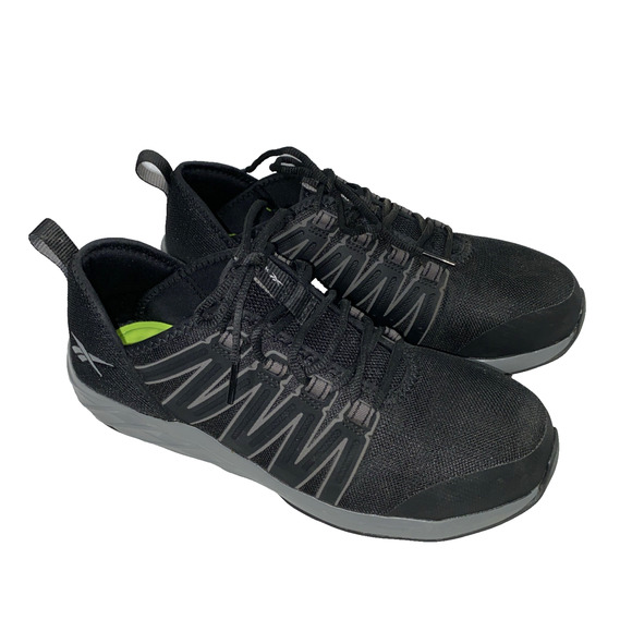 Reebok Astroride Work Shoes Mens Black 8 M Steel Toe Low Top Sneaker Safety‎